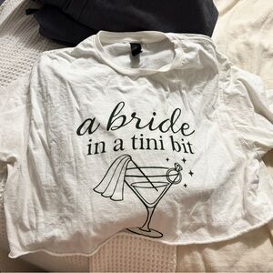 Bride Gildan Softstyle White crop T-Shirt